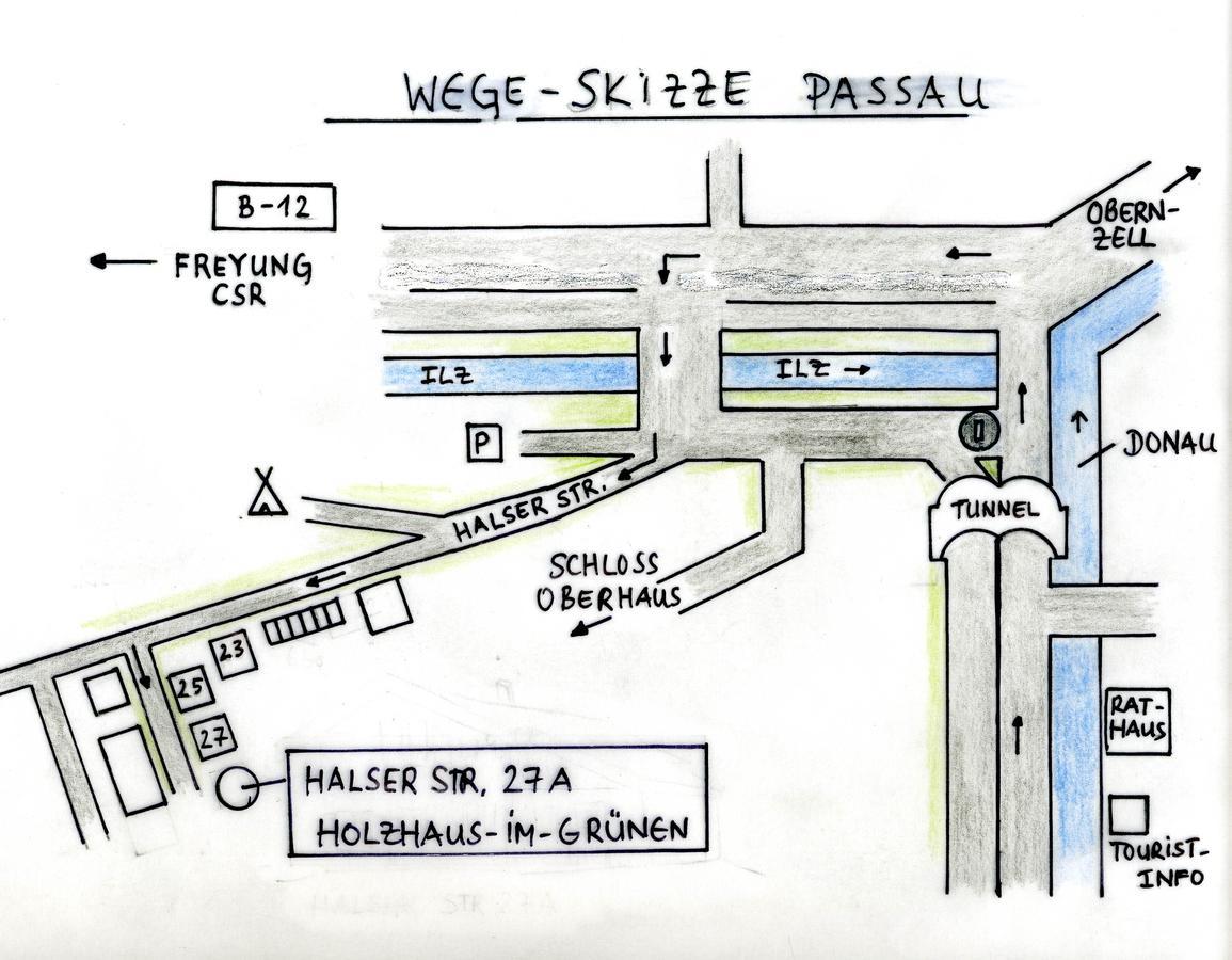 Holzhaus Im Gruenen B&B Passau Eksteriør bilde